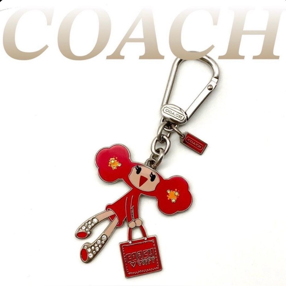 COACH Poppy Chan CHERRY Enameled Silver Tone Metal Limited Edition Bag Charm